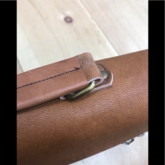 Skh leather laptop Briefcase d/orange/br,NWT - Picture 7 of 8